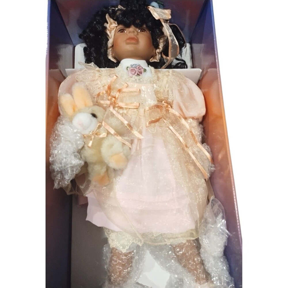 Ashley Bell Fine Bisque Porcelain Doll African American Dee 472 w/Certificate